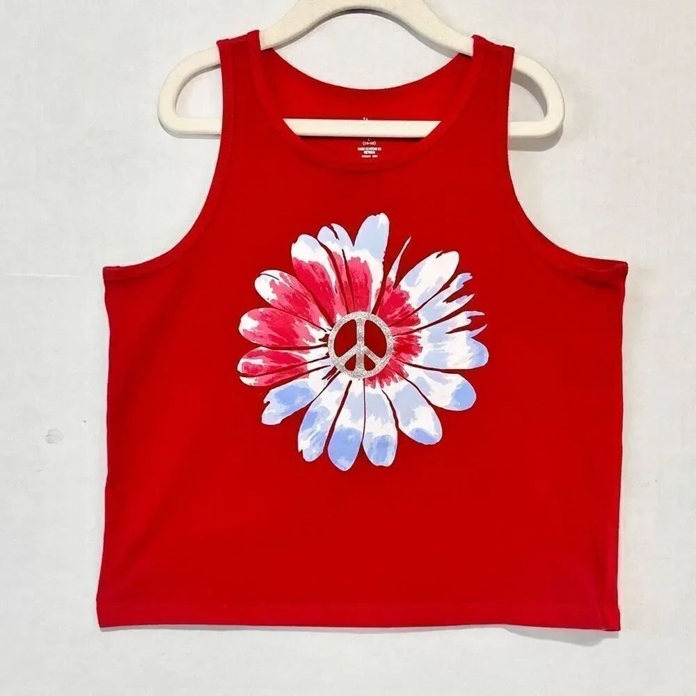 Way To Celebrate Patriotic Tank Top Girls Size L (10/12)
